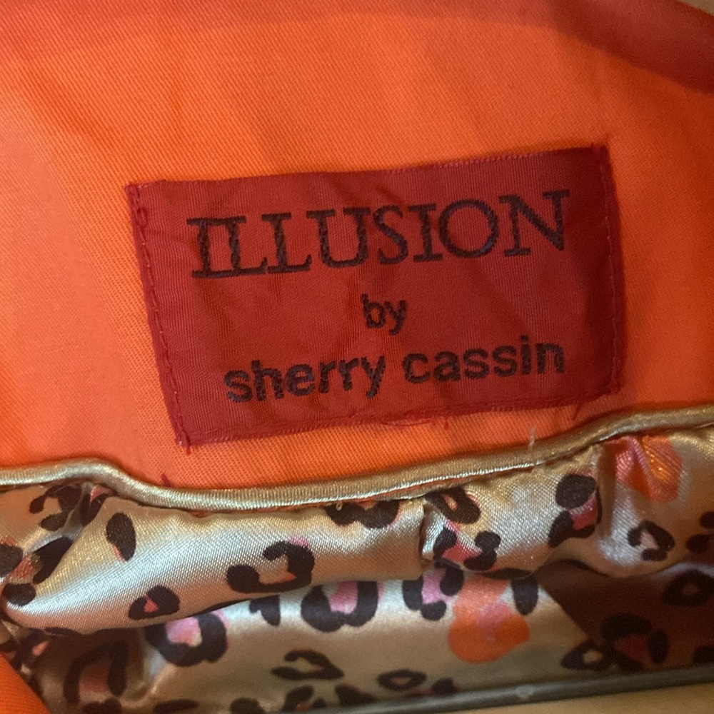 Vintage Orange Trench Coat Sherry Cassin Belted Utility Jacket Womens Size L - Picture 8 of 15